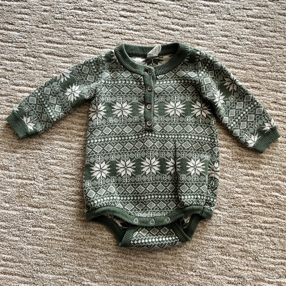 long sleeve sweater henley bubble | nordic bronze
green